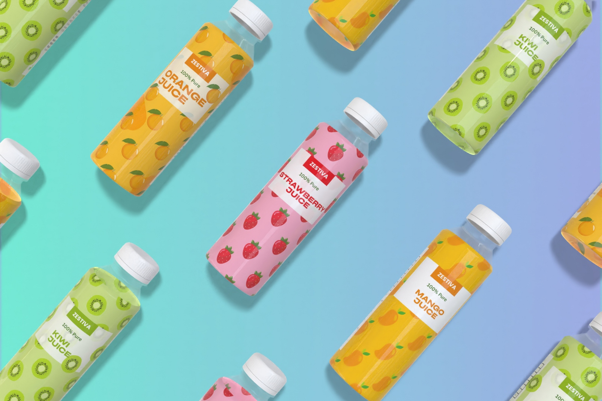 Juice bottle label design